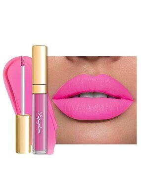 Women's DM28 Fruit Pink Matte Liquid Lipstick Wear Waterproof Lip Stain